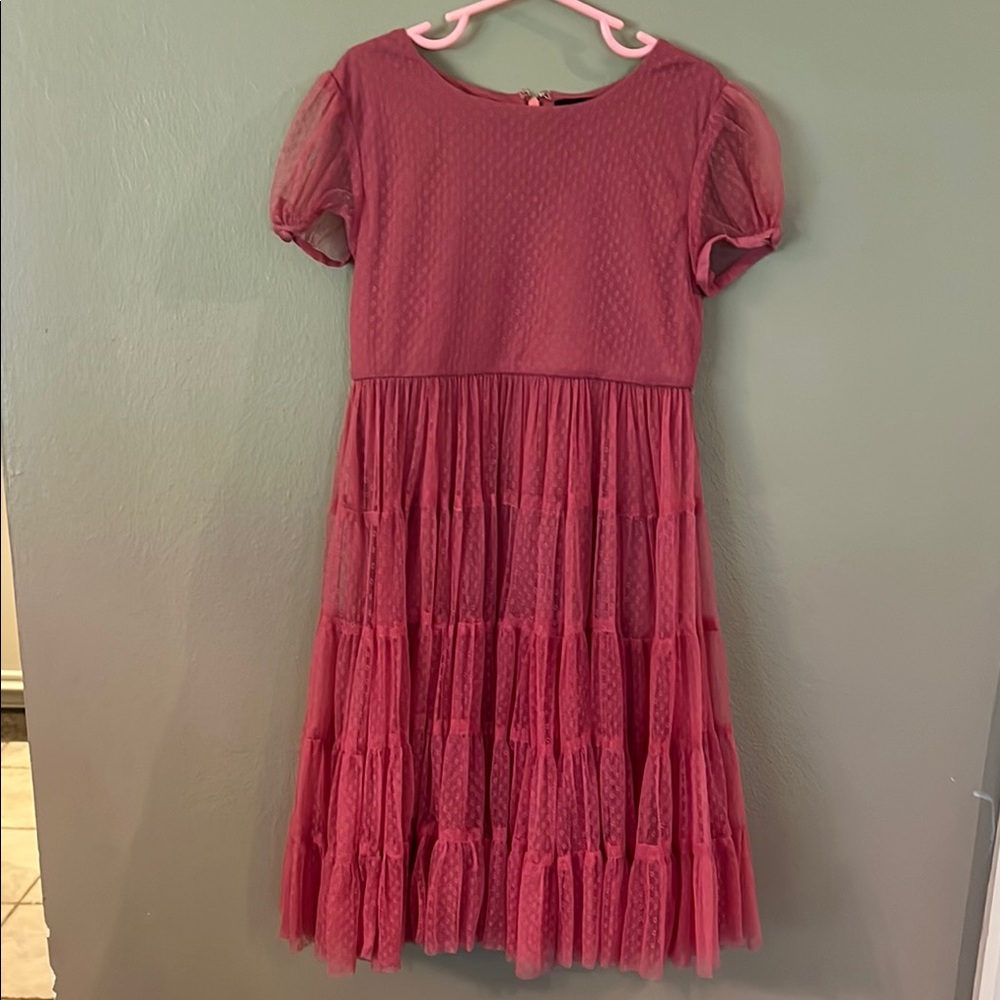 Bardot Pink Ruffled Tiered dress